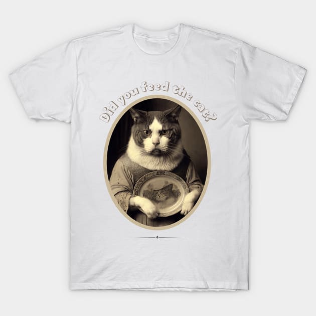 Hungry cat with an empty plate did you feed the cat? T-Shirt by GorinART